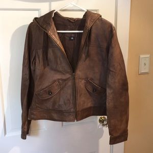 Genuine brown leather jacket
